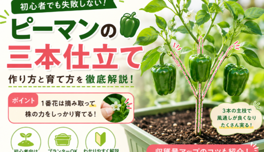 【初心者向け】ピーマンの育て方完全ガイド｜3本仕立てと追肥で夏じゅう収穫し続けるコツ